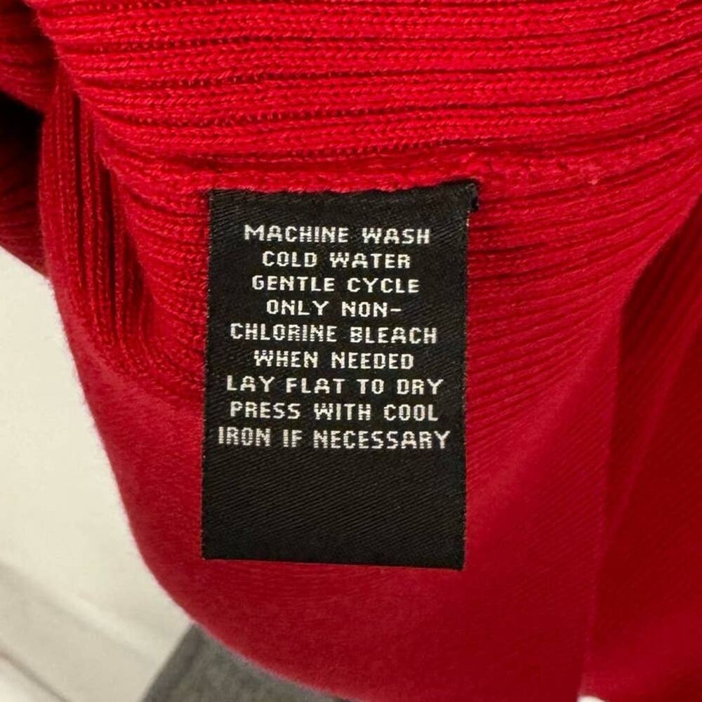 VTG NWT POLO JEANS CO. | Red‎ Pull Over Ribbed 90s Cotton Sweater | Men's Large - Picture 7 of 9